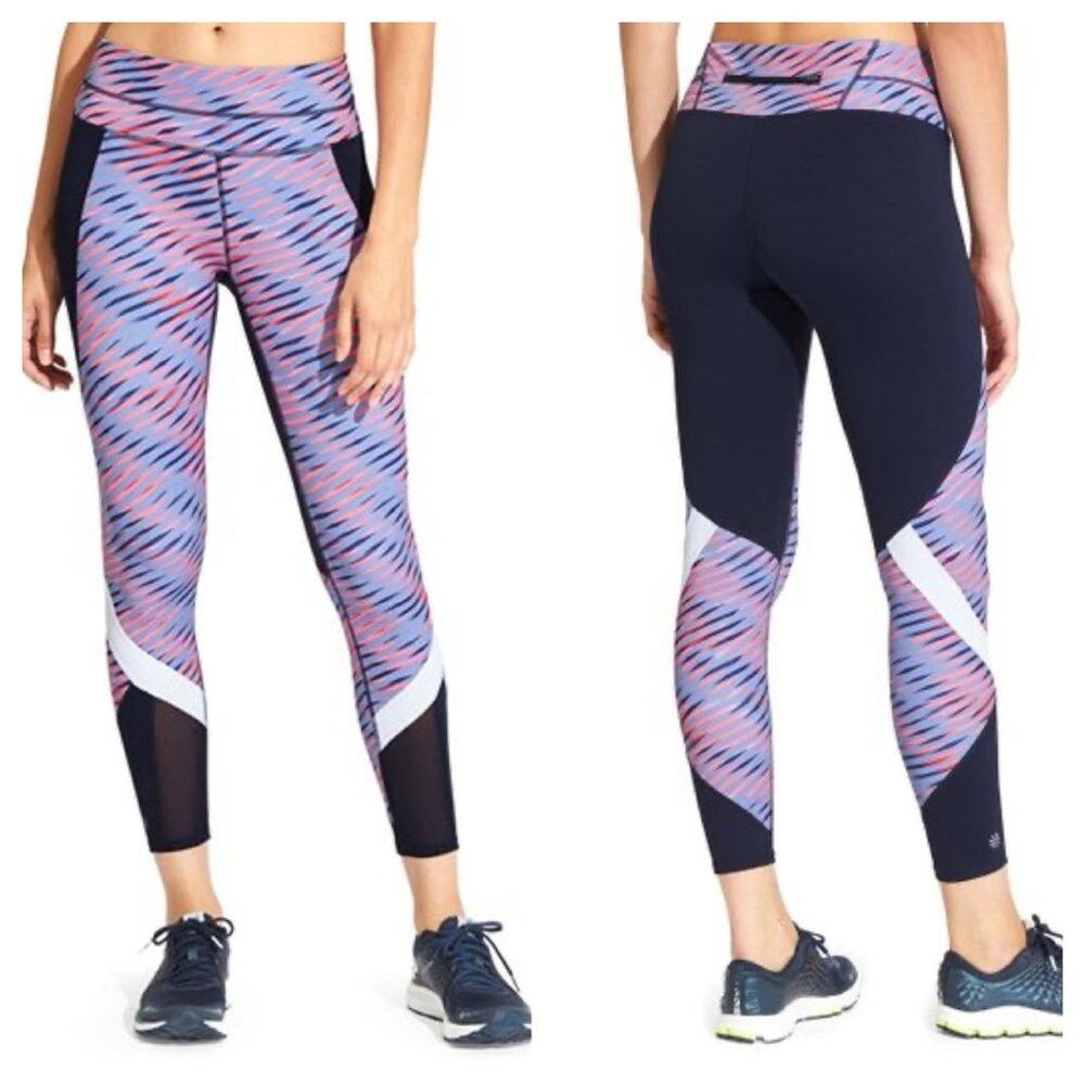 Athleta Colorblock Leggings Sonar 7/8 Length